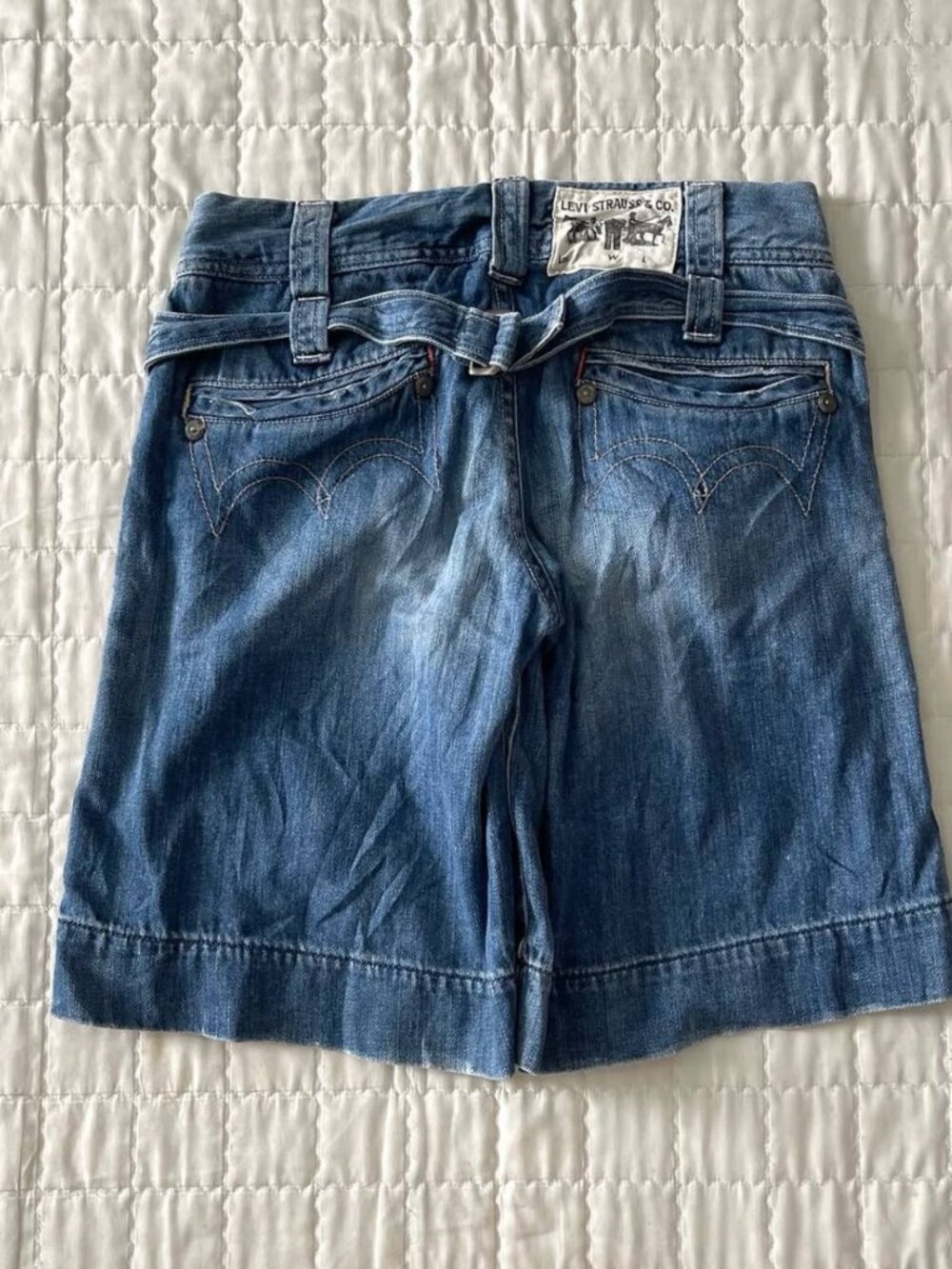 Women's Blue Denim Bermuda Shorts - Picture 4 of 5